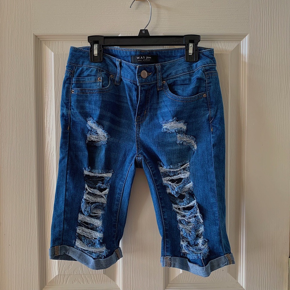 A-little Above The Knee Jean Shorts